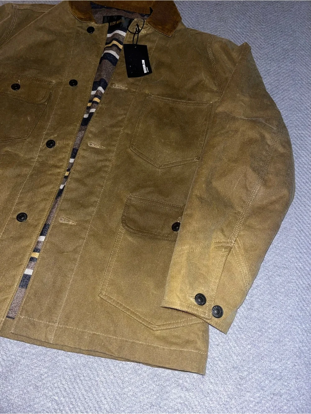 NWT Men’s Buck Mason Dry Waxed Canvas Highlander Jacket Coat. Size Small
